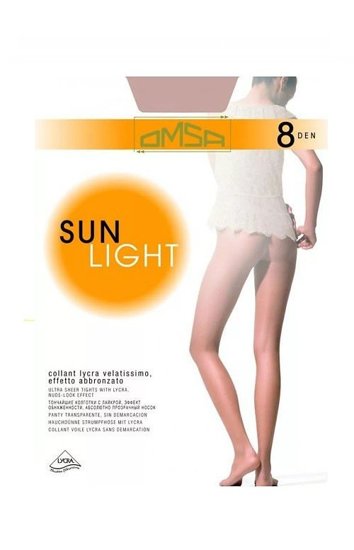 Rajstopy Omsa Sun Light 8 den 2-5 beige naturel/odc.beżowego